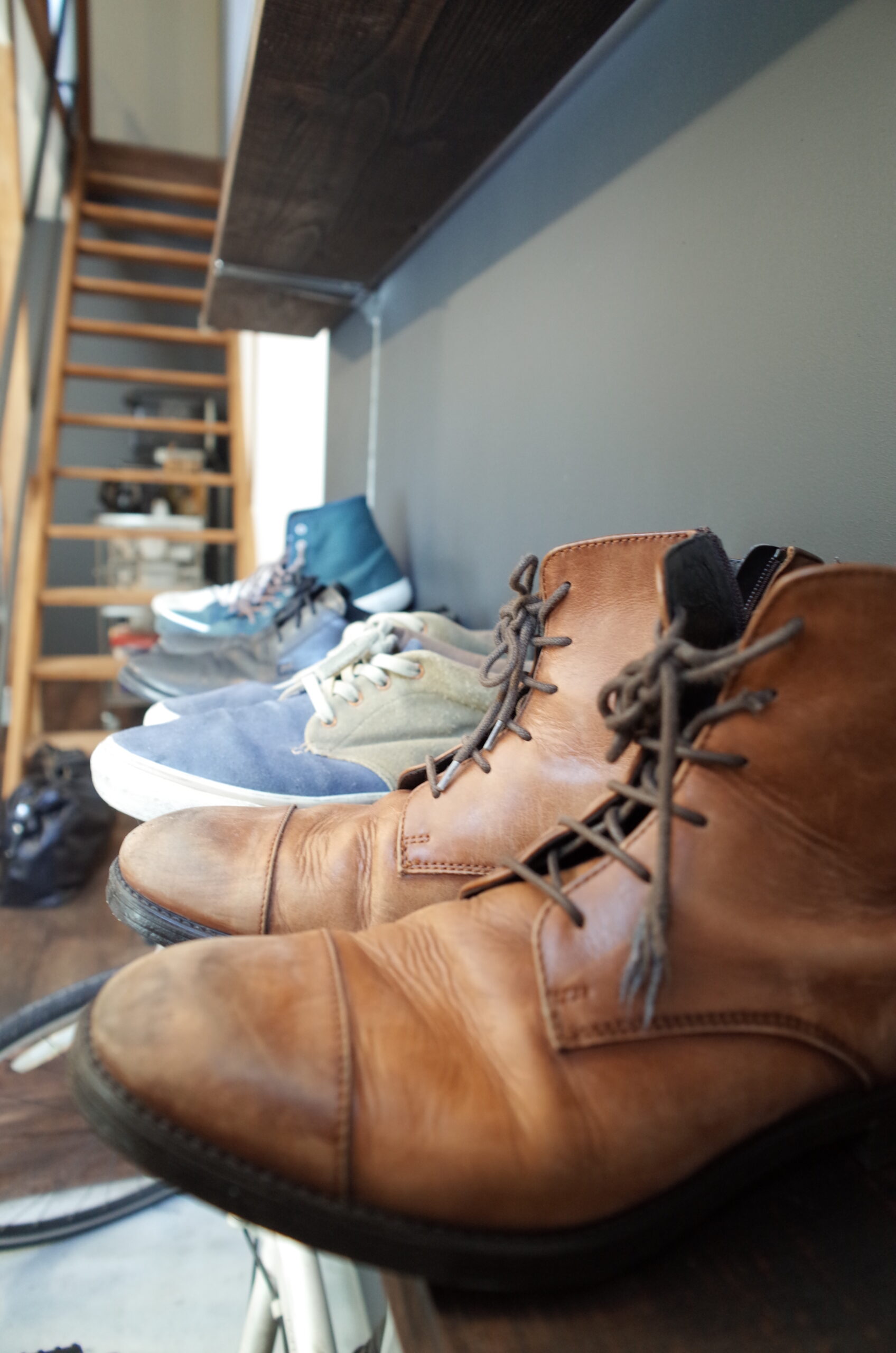 可動棚で靴の収納